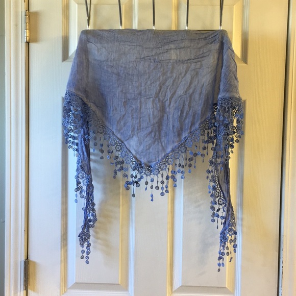 Light blue, lace scarf - Picture 1 of 2